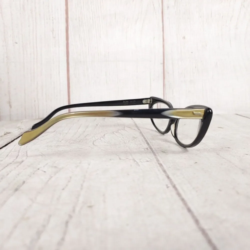 Ward Luv Usa Vintage 1950's Eyeglasses - FRAMES ONLY Cats Eye Women 50-16-5 1/2